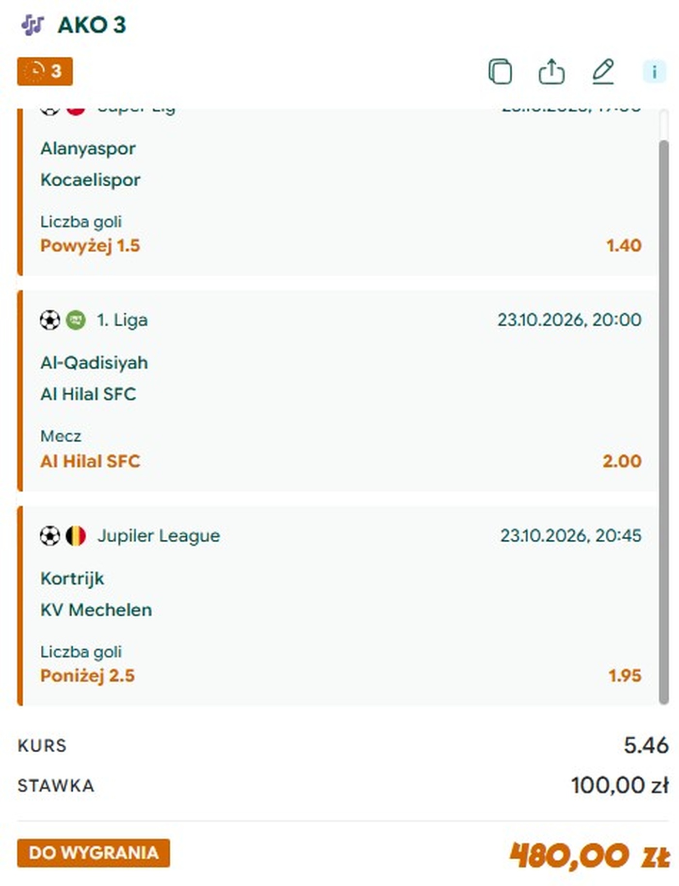 Typy Gram Grubo na 23.10: Al Hilal, Kortrijk, Alanyaspor